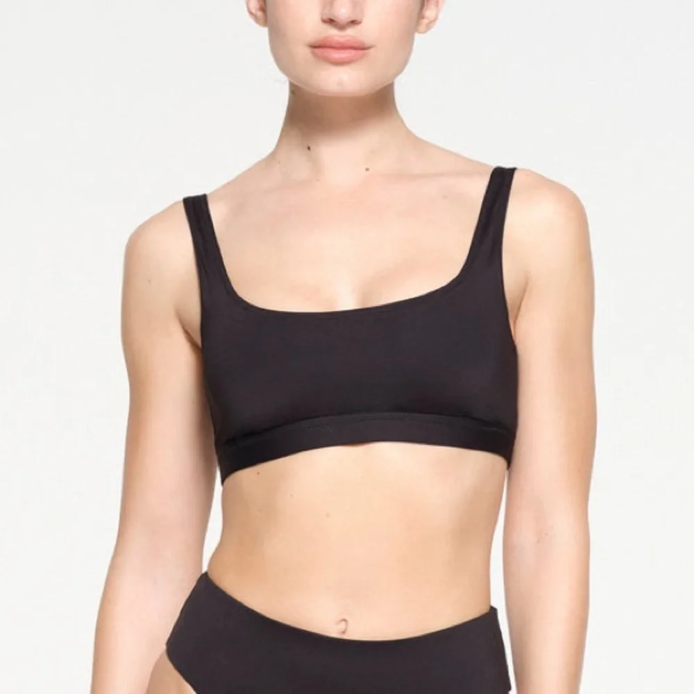 NWT Skims Recycled Swim Tank Bikini Top Onyx S